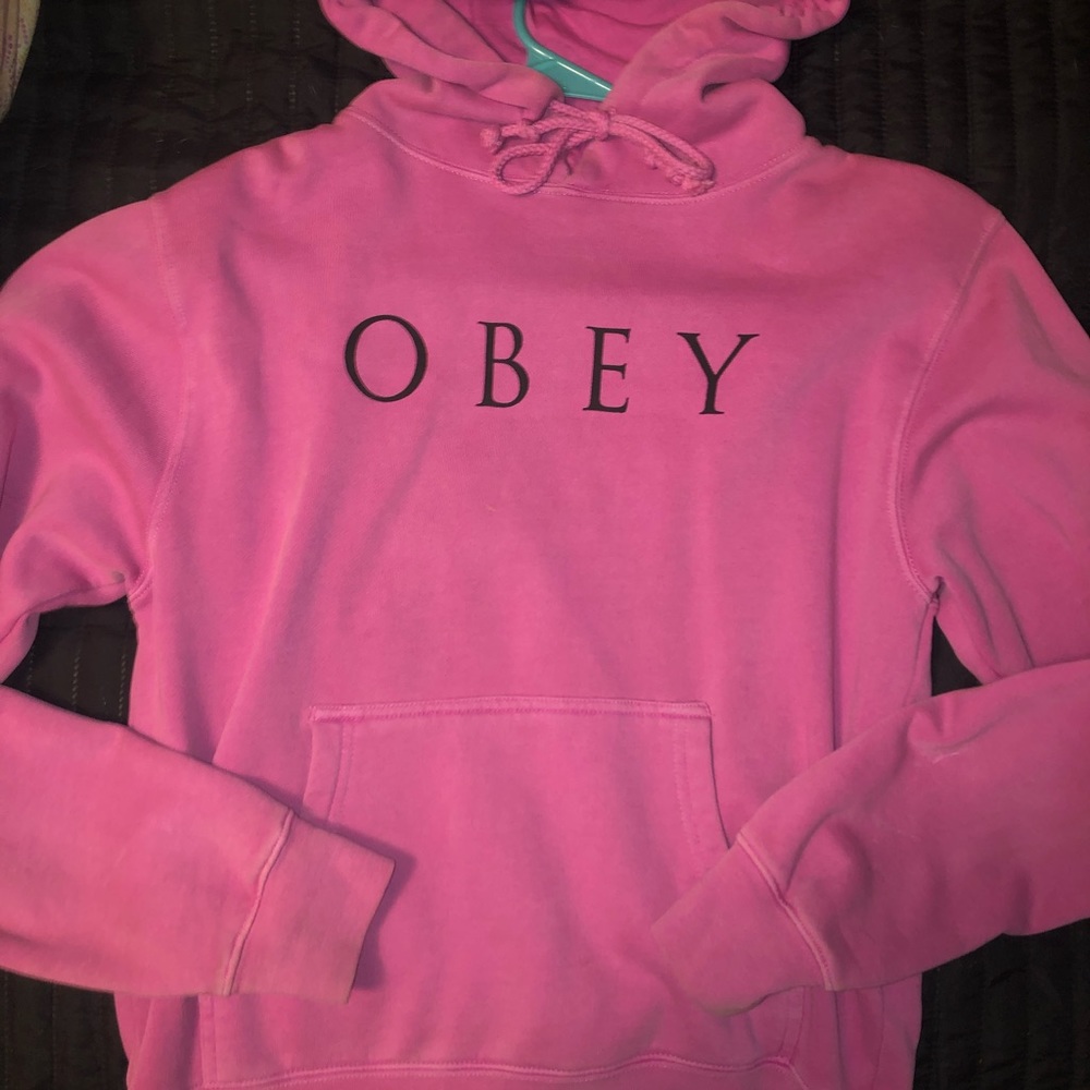 Pink obey hoodie